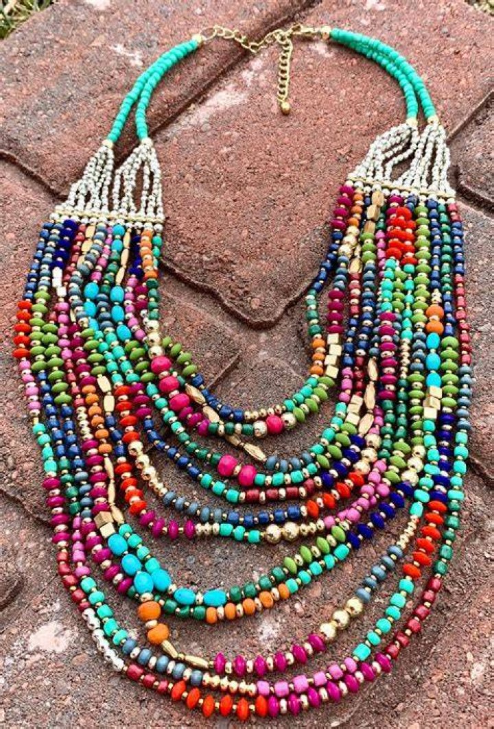 Buy Layered bead necklace by Gewels by Mona at Aza Fashions