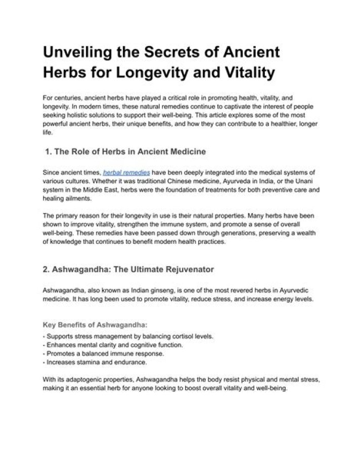 Unveiling The Secrets Of Vitality And Longevity